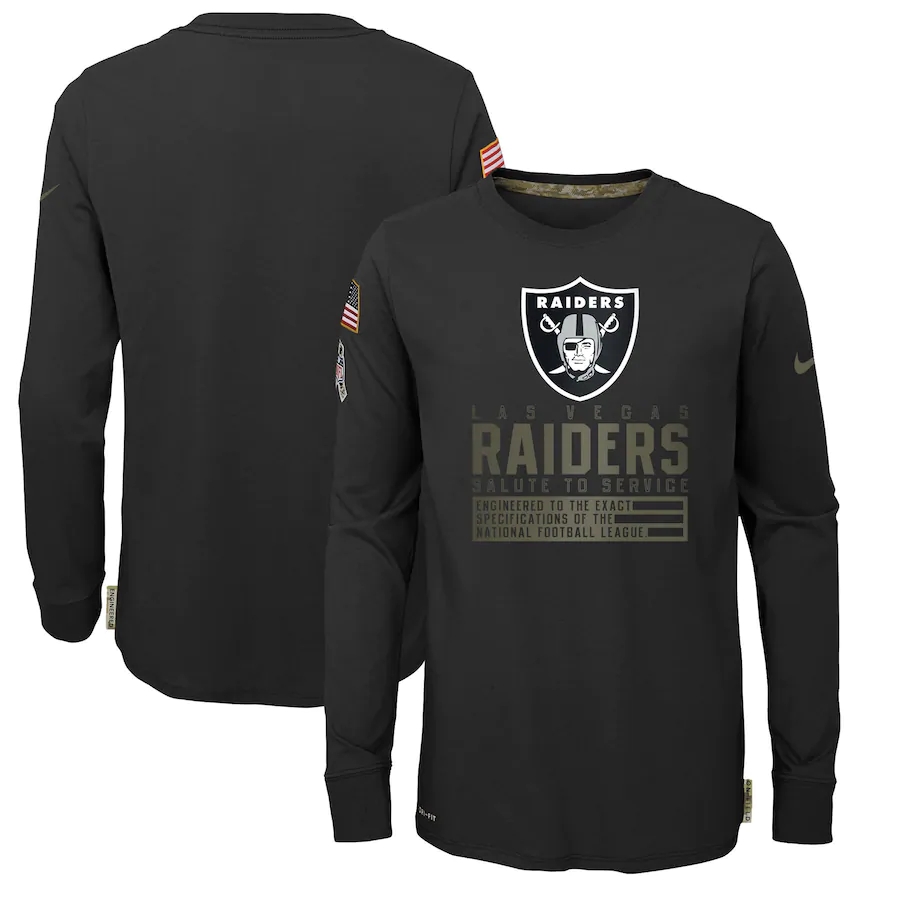 Nike Buffalo Bills Youth Black Salute to Service Long Sleeve TShirt